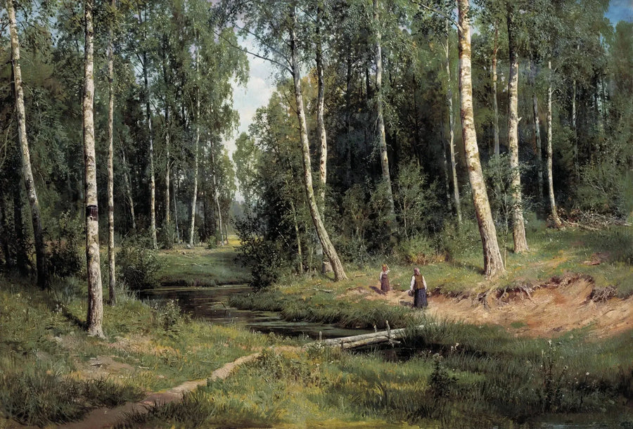  riacho em uma floresta de bétulas - Ivan Chichkine