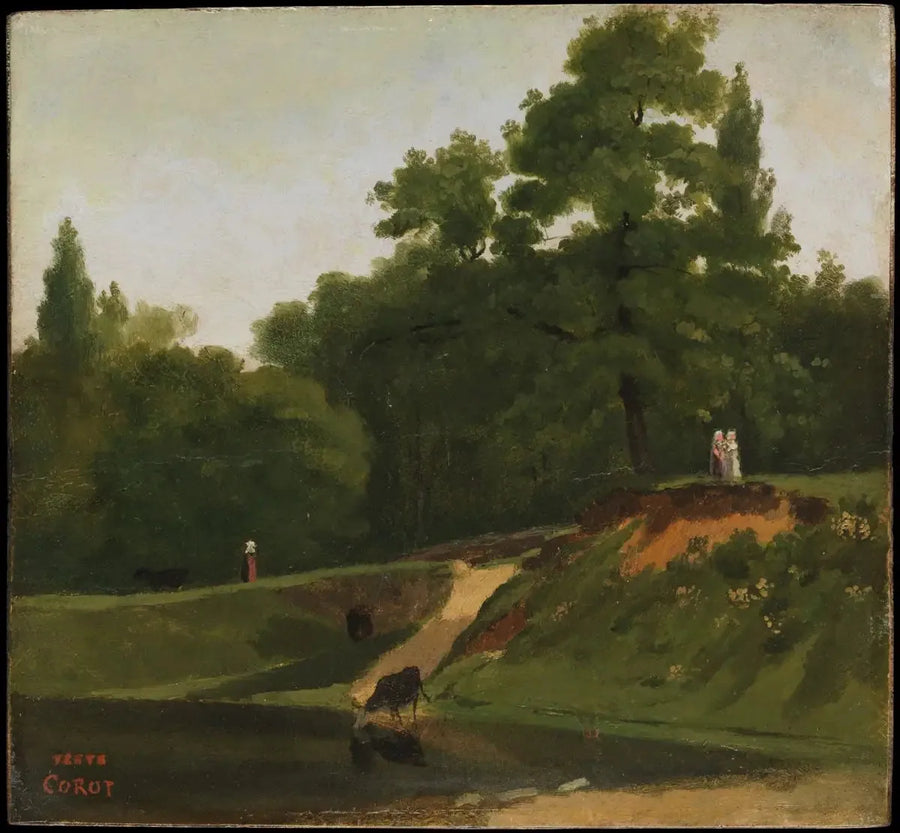 Riacho perto da propriedade de Corot, Ville d'Avray - Jean-Baptiste Camille Corot