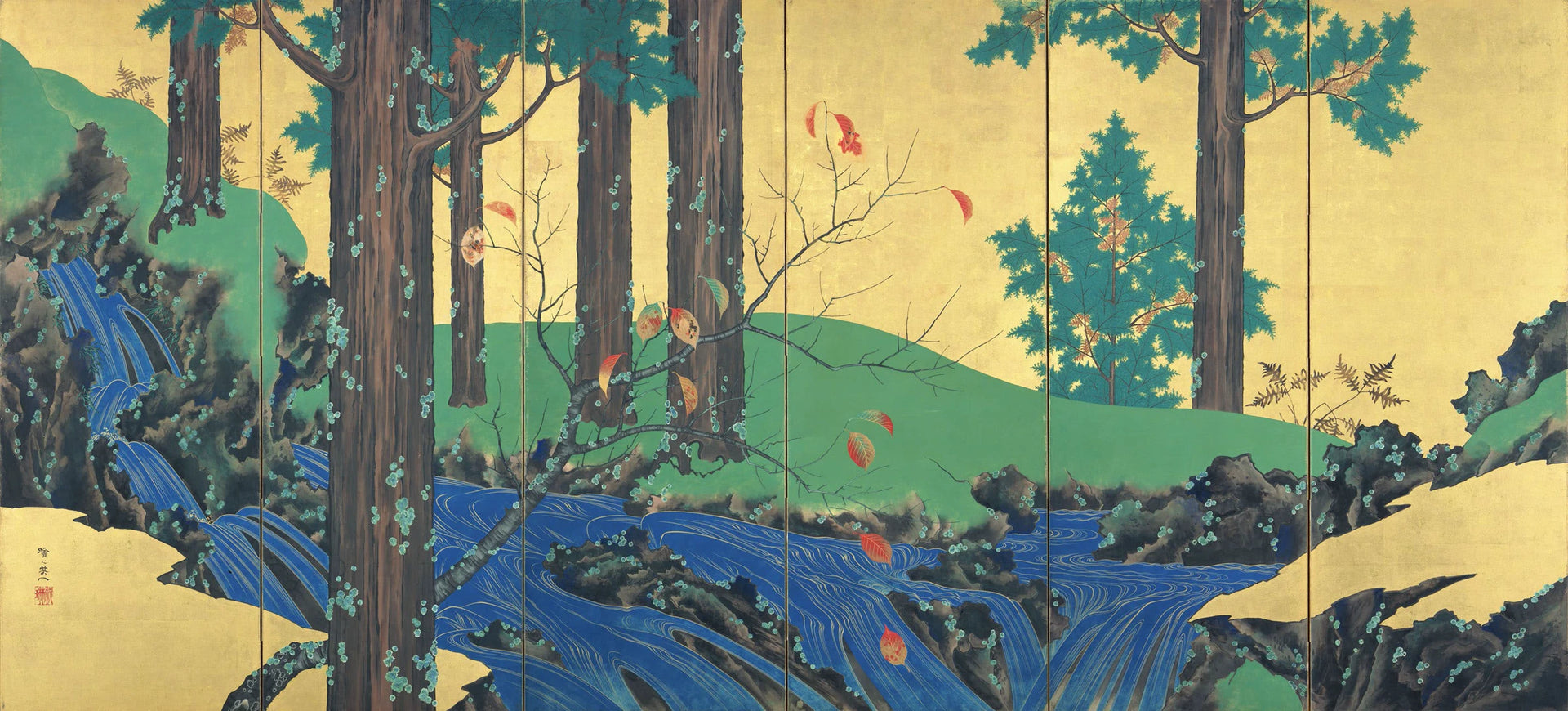 Ruisseaux de montagne en été et en automne, Suzuki Kiitsu, 1859