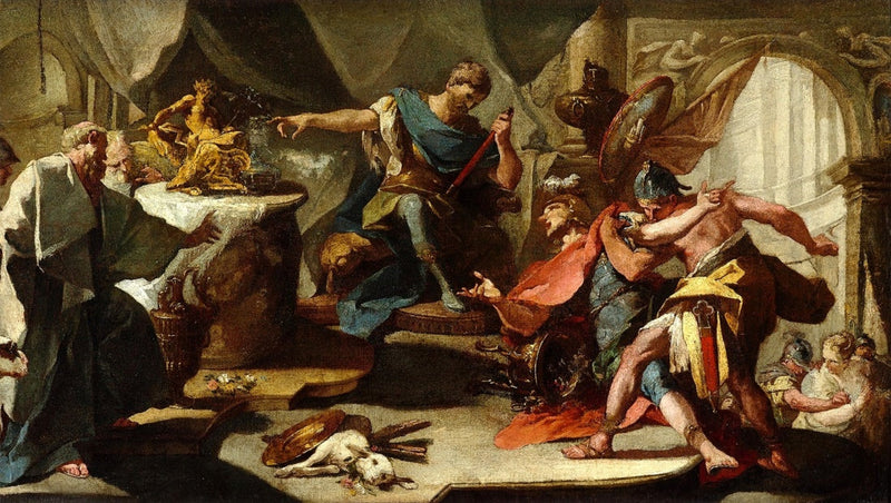 S. Eustache de Roméo recusa oferecer sacrifícios às ídolas - Giovanni Battista Pittoni
