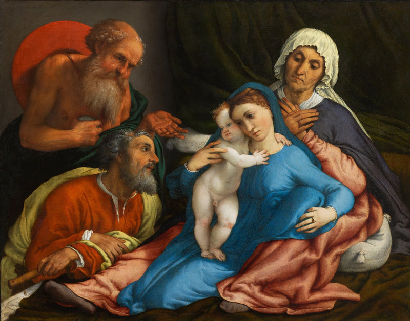 Sagrada Família com os santos Girolamo e Anna - Lorenzo Lotto