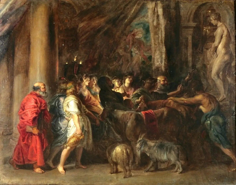 Sacrifício em um templo (de acordo com Adam Elsheimer) - Peter Paul Rubens