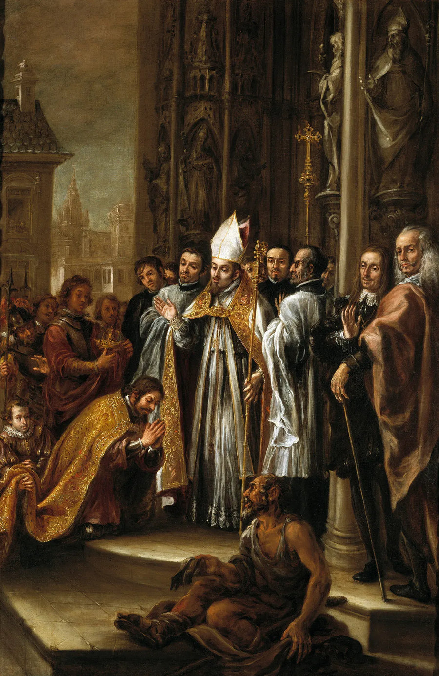 São Ambrosio absolve o imperador Teodósio - Juan de Valdés Leal