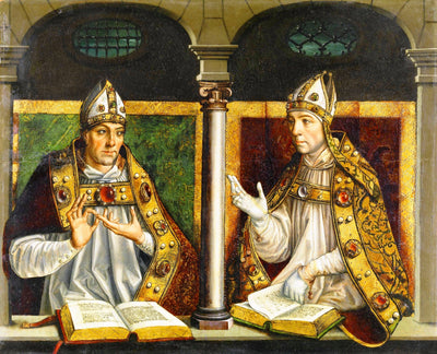 Saint Ambroise et Saint Augustin - Pedro Berruguete - Alpha Reproduction