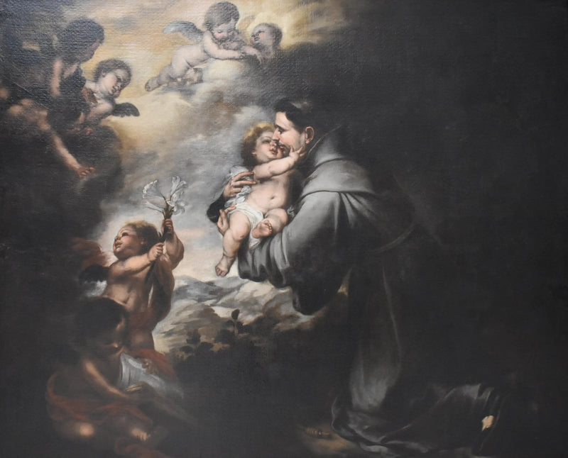 Santo Antônio de Pádua adorando o Menino Jesus - Bartolomé Esteban Murillo