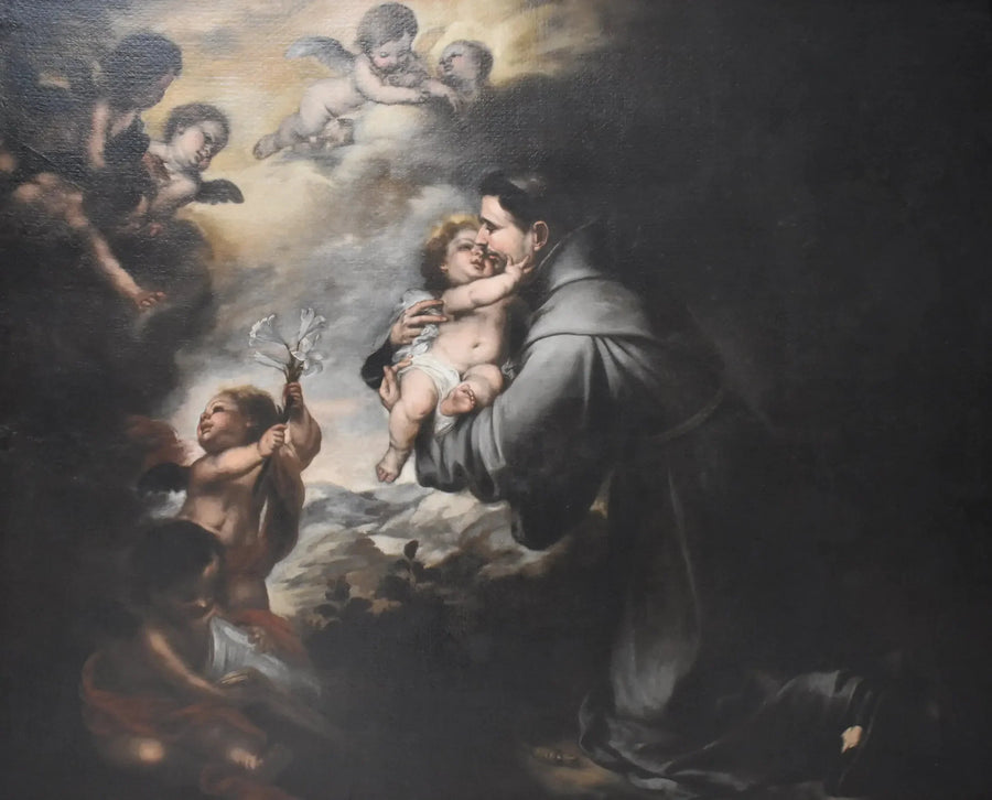 Santo Antônio de Pádua adorando o Menino Jesus - Bartolomé Esteban Murillo