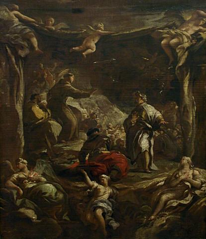 São Antônio de Pádua repreendendo o tirano Ezzelino - Luca Giordano