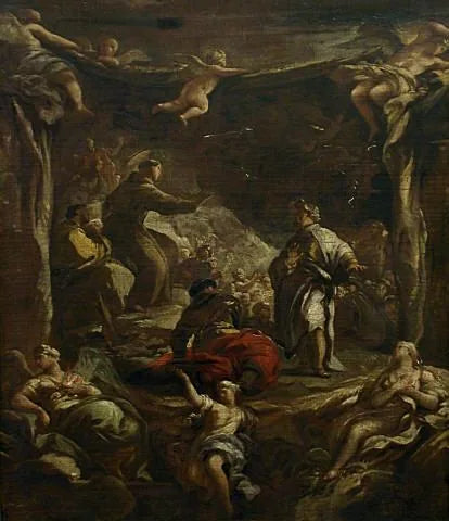 São Antônio de Pádua repreendendo o tirano Ezzelino - Luca Giordano