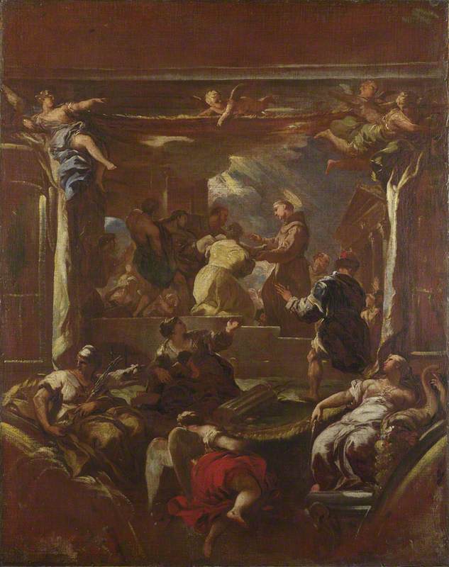 São Antônio de Pádua restaura o pé de um homem - Luca Giordano