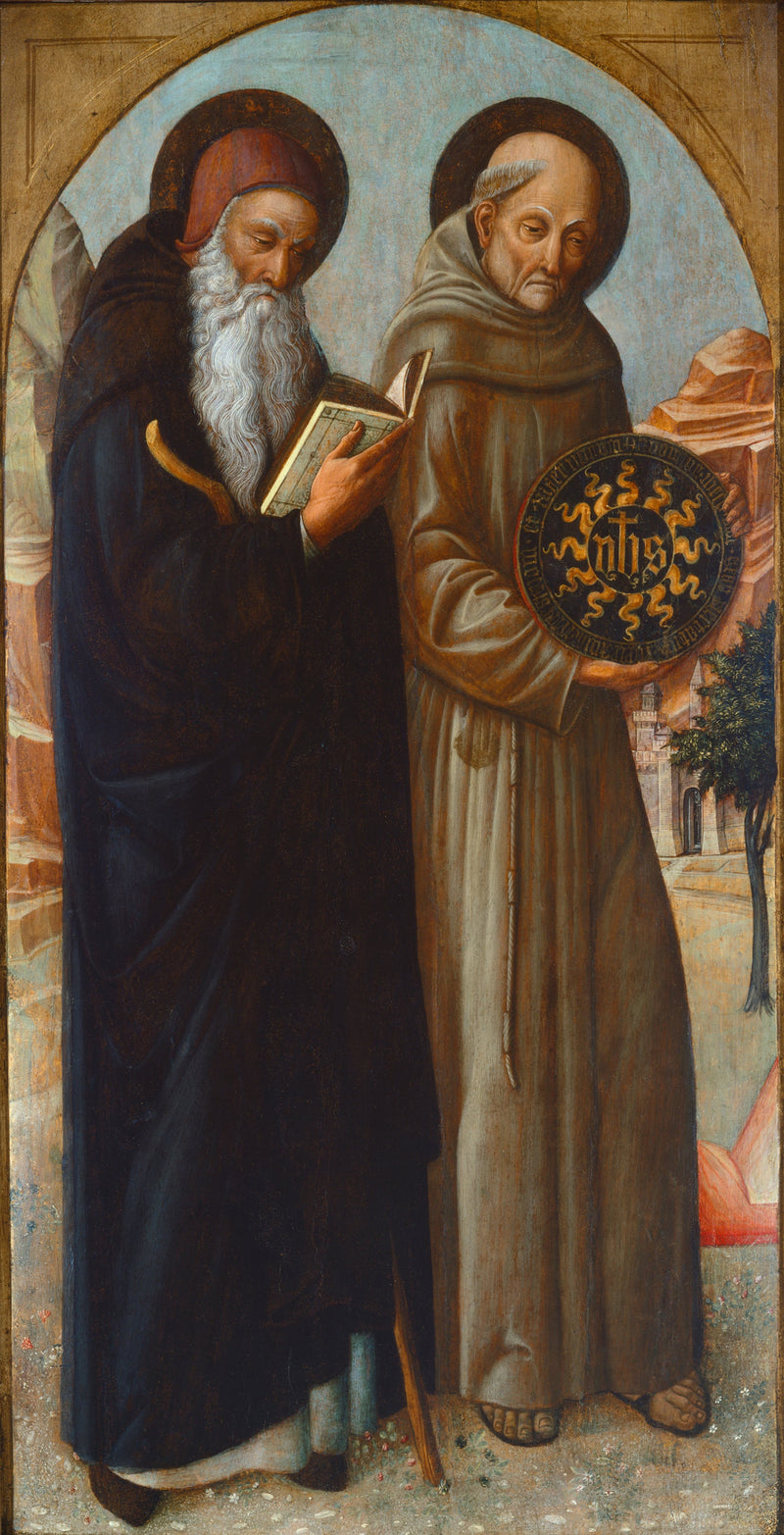 São Antônio do Abade e São Bernardino de Siena - Iacopo Bellini