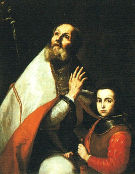 São Agostinho com um menino. - Jusepe de Ribera