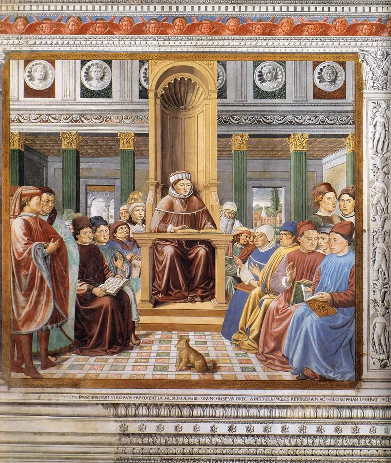 São Agostinho ensinando em Roma (cena 6, parede sul) - Benozzo Gozzoli
