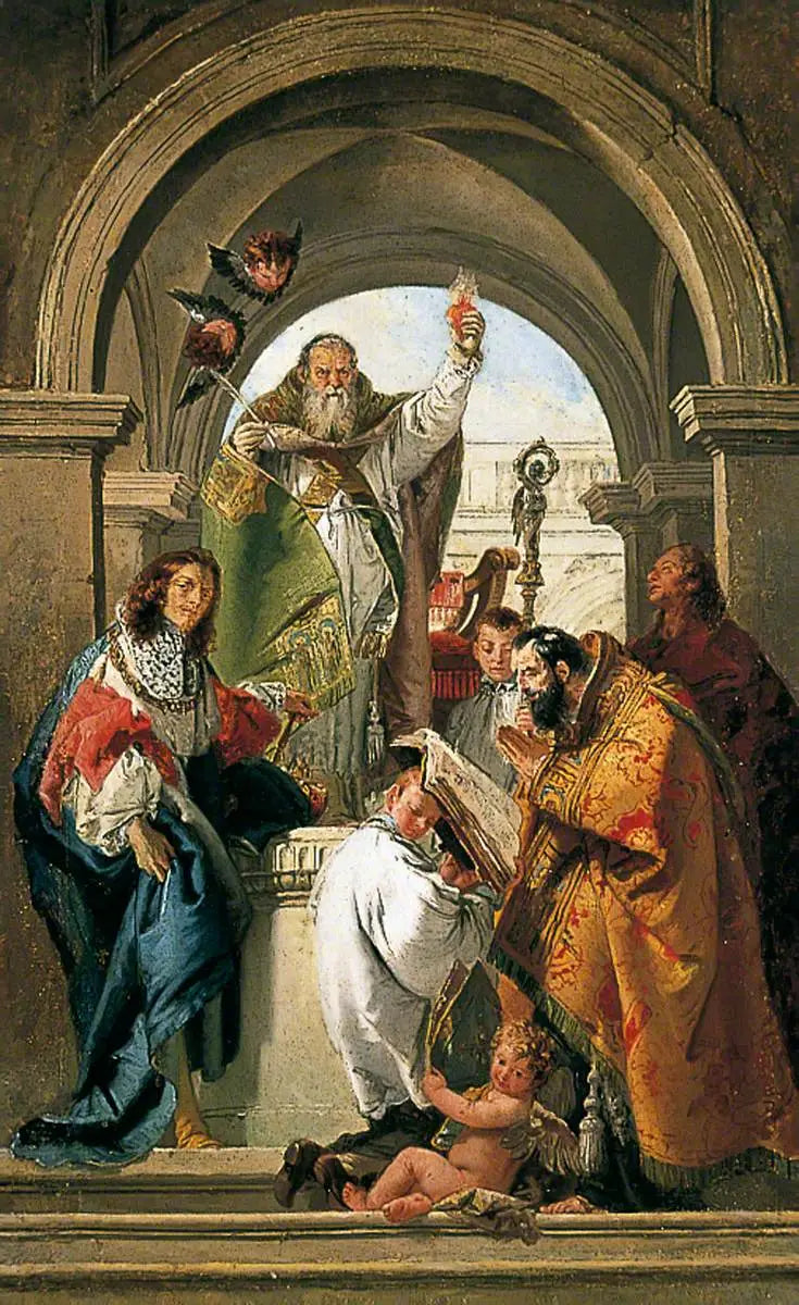 São Agostinho, São Luís de França, São João Evangelista e um Santo bispo - Giovanni Battista Tiepolo