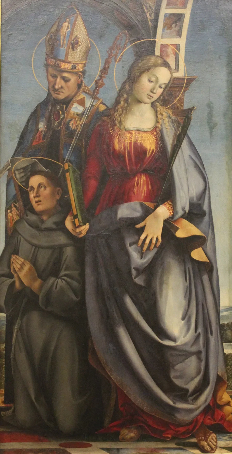 São Agostinho, Santa Catarina de Alexandria e São Antônio de Pádua - Luca Signorelli