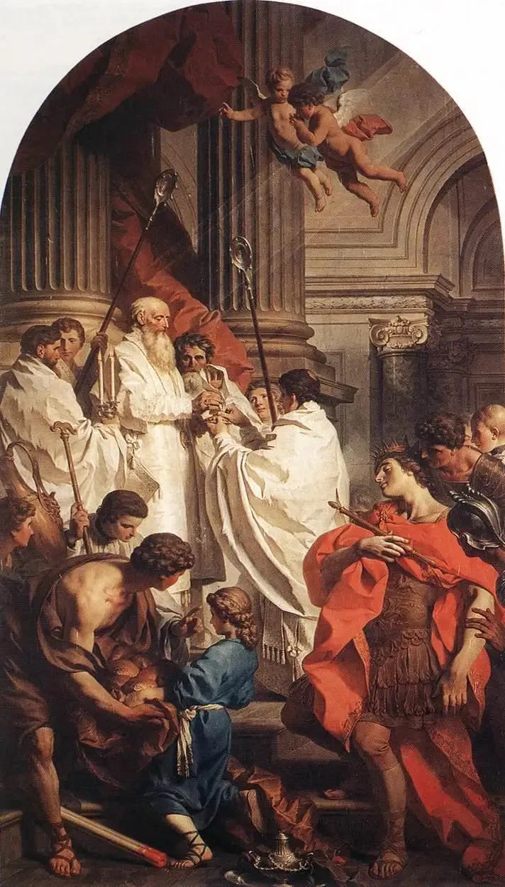 São Basílio celebrando a missa diante do imperador Valente - Pierre Subleyras