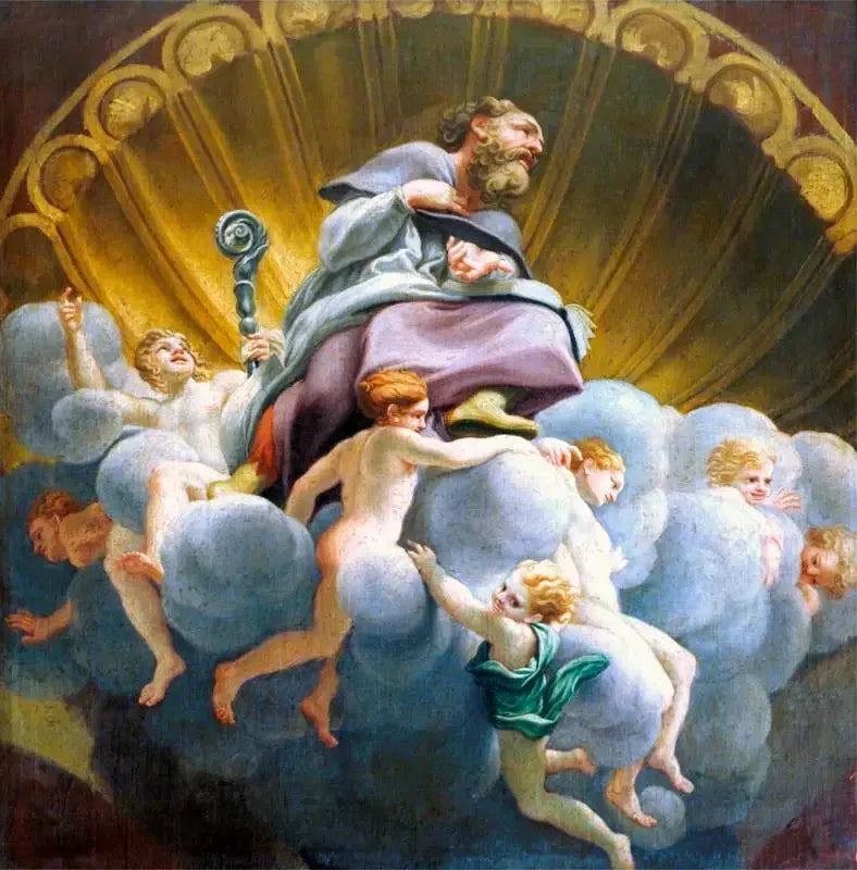 São Bernardo cercado por anjos (cópia da afresco da cúpula da catedral de Parma) - Antonio da Correggio
