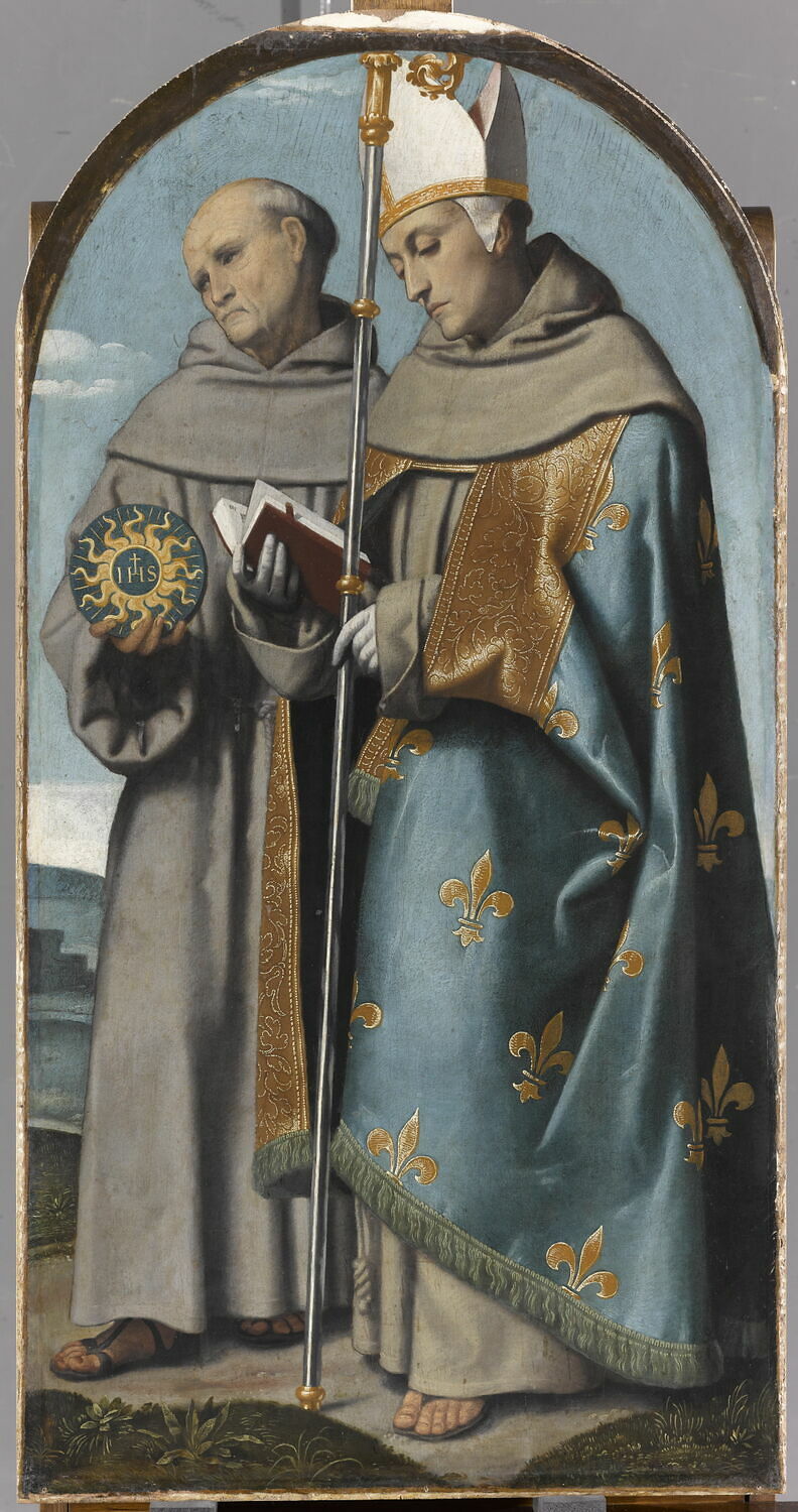 São Bernardino de Siena e São Luís de Toulouse - Alessandro Bonvicino