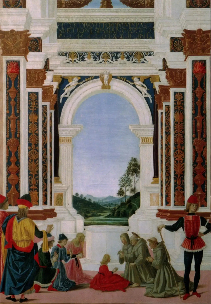 São Bernardino curando uma menina - Pietro Perugino