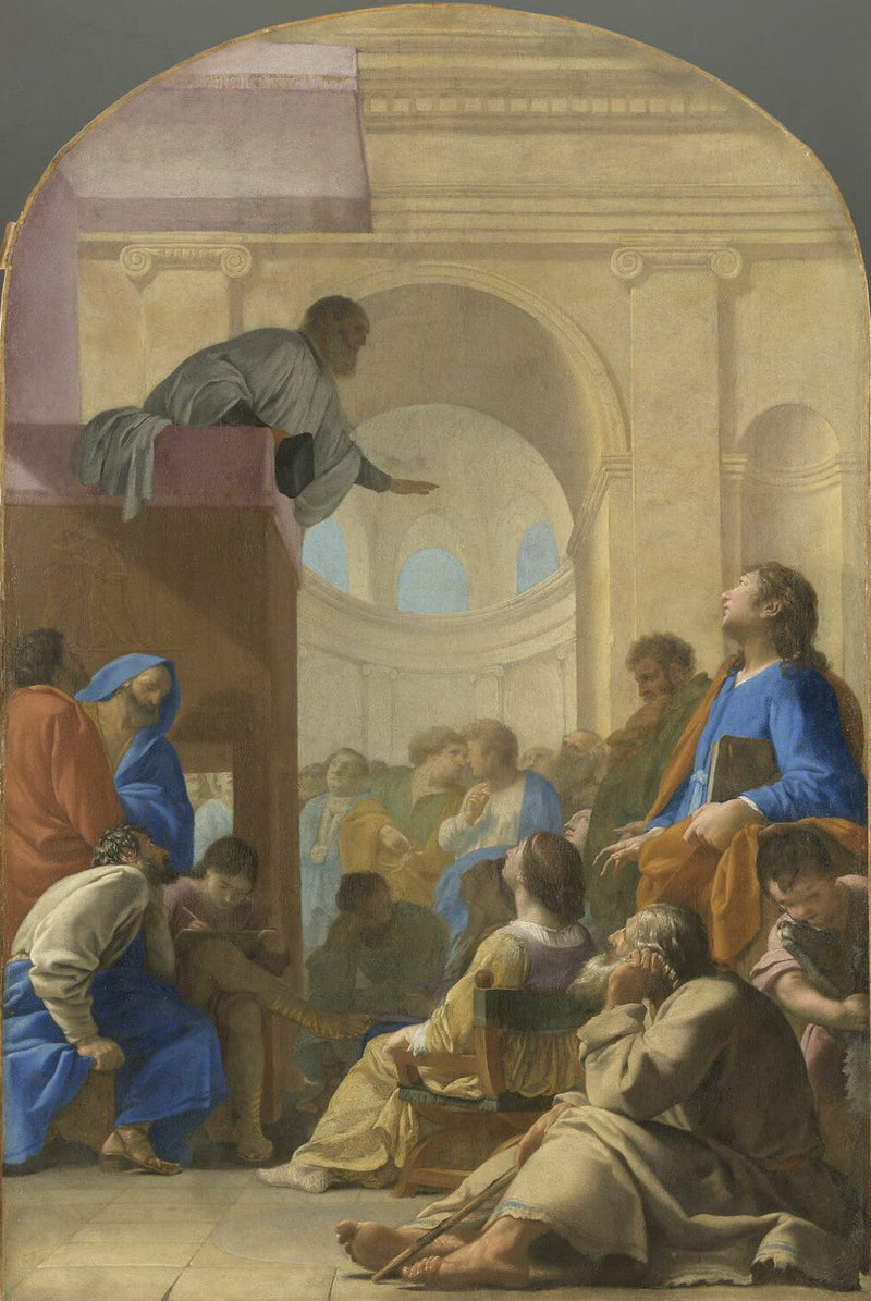 São Bruno assiste ao sermão de Raymond Diocres - Eustache Le Sueur