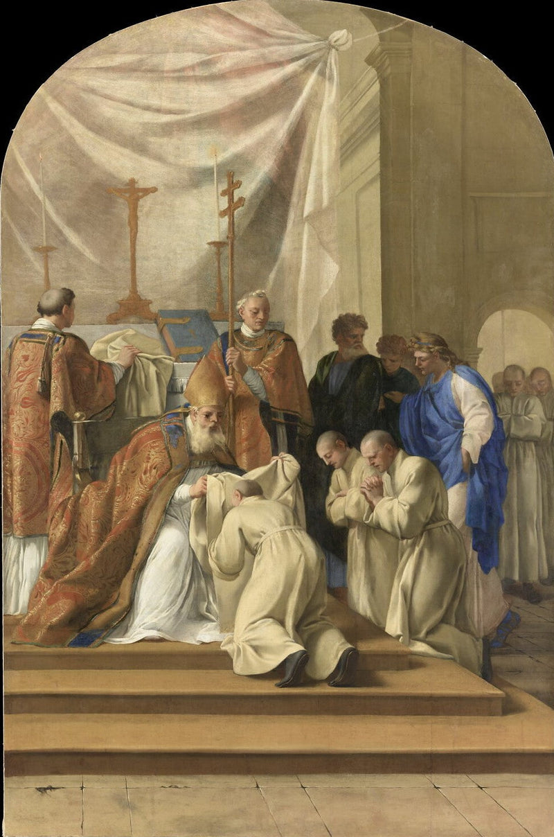 São Bruno veste o hábito monástico - Eustache Le Sueur