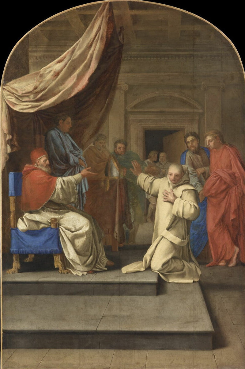 São Bruno recusa o arcebispado de Reggio que lhe oferece Urbano II - Eustache Le Sueur