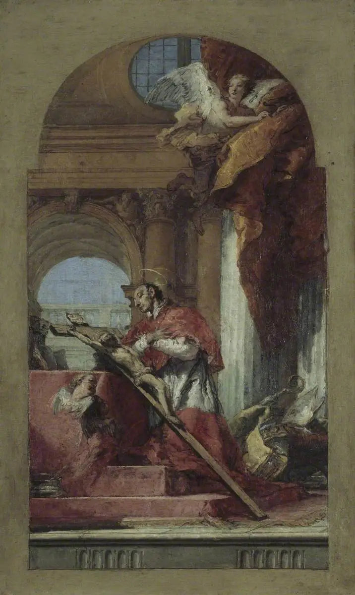 São Carlos Borromeu meditando sobre o Crucifixo - Giovanni Battista Tiepolo
