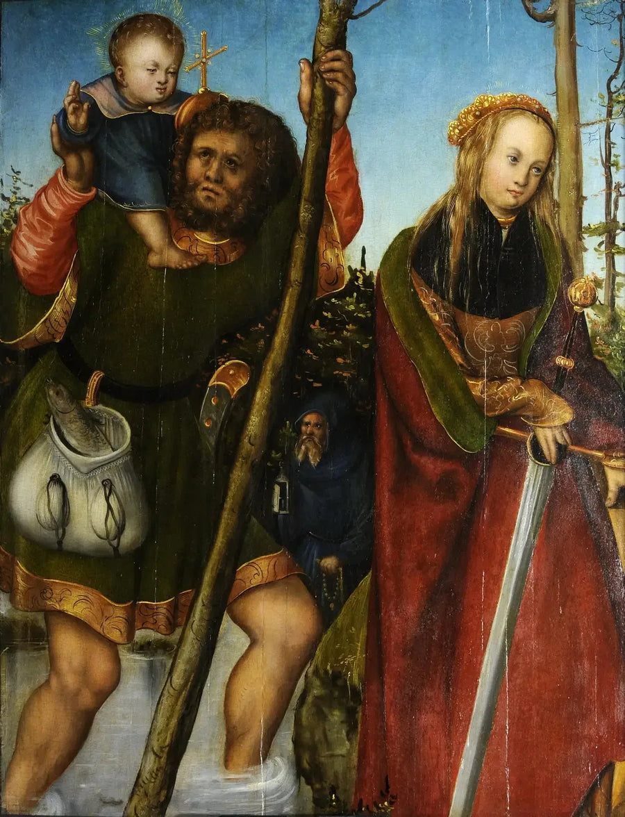 São Cristóvão e Santa Catarina - Lucas Cranach, o Velho