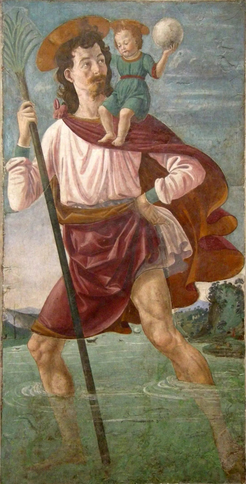 São Cristóvão carregando o Menino Jesus - Domenico Ghirlandaio