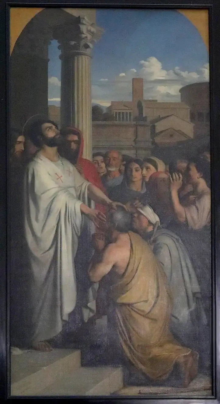 Saint Clair guérissant les aveugles - Hippolyte Flandrin image 1 reproduction de peinture à l’huile