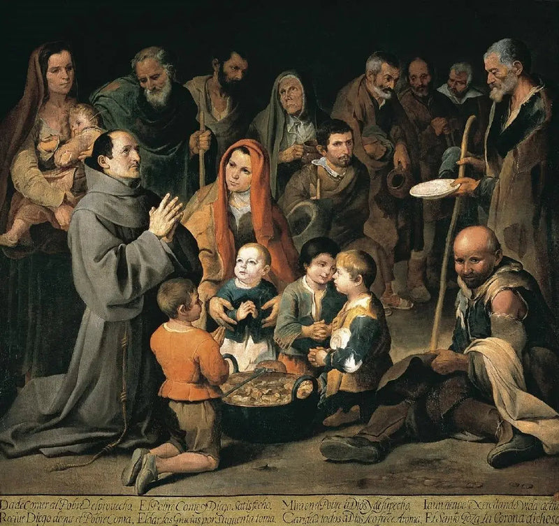 São Didaque de Alcalá alimentando os pobres - Bartolomé Esteban Murillo