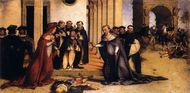 Saint Dominique eleva Napoléon Orsini - Lorenzo Lotto