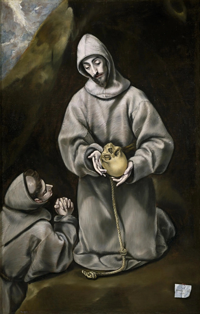São Francisco de Assis e irmão Leão meditando sobre a morte - El Greco