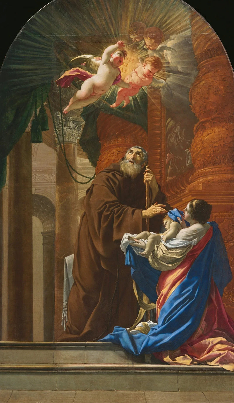 São Francisco de Paula ressuscitando o filho de sua irmã - Simon Vouet