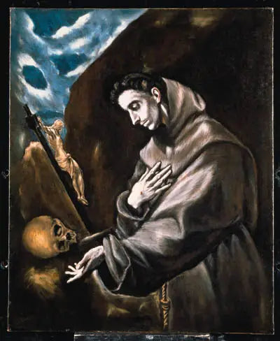 São Francisco em pé em meditação - El Greco