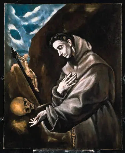São Francisco em pé em meditação - El Greco