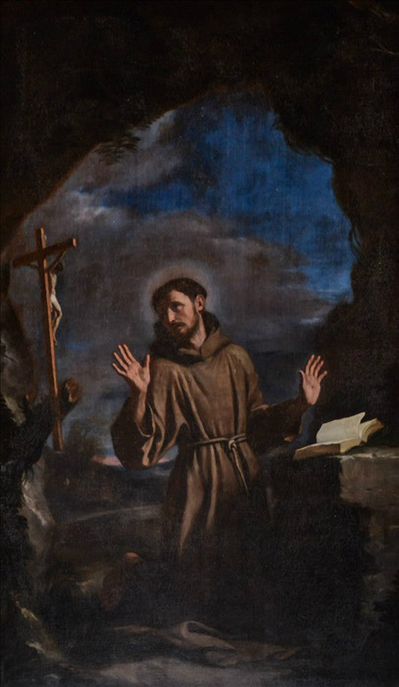 São Francisco em adoração ao crucifixo - Guercino
