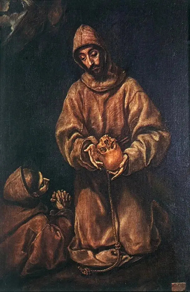 São Francisco e irmão Leão meditando sobre a morte - El Greco