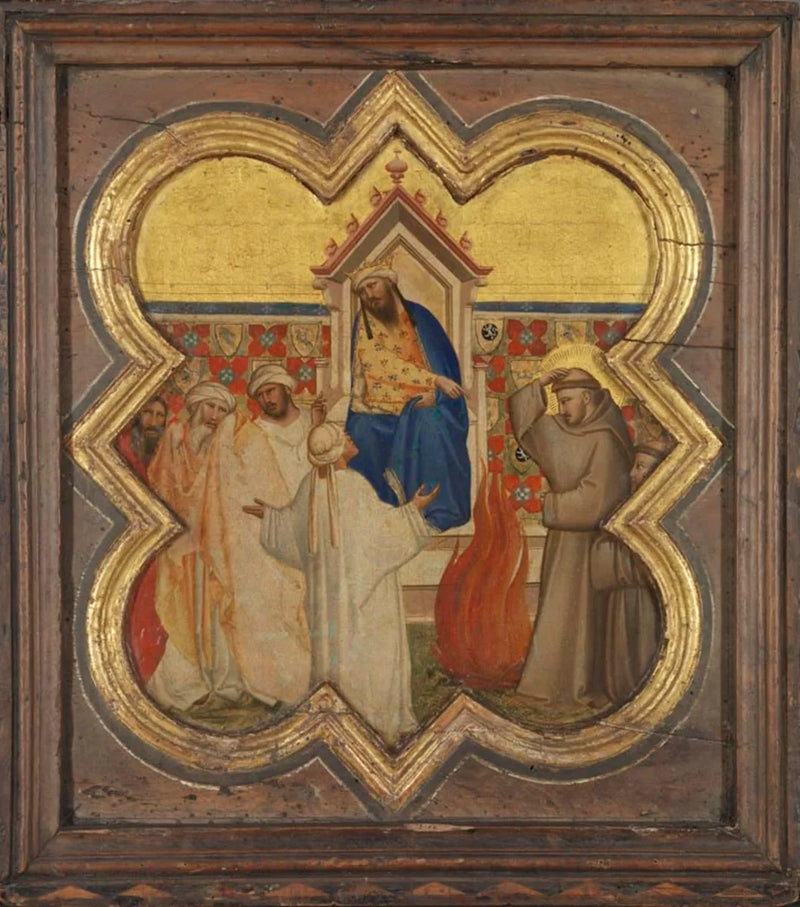 São Francisco e a prova do fogo diante do sultão - Taddeo Gaddi