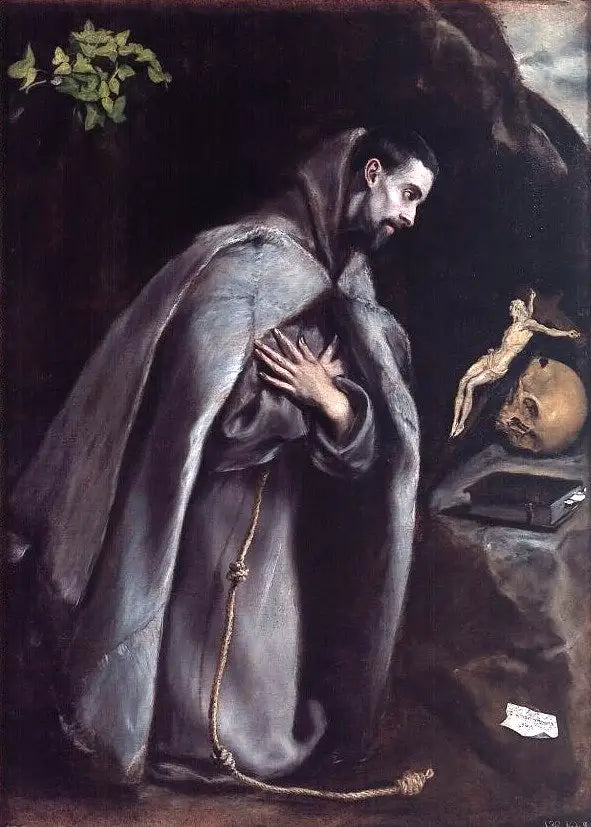 São Francisco meditando de joelhos - El Greco