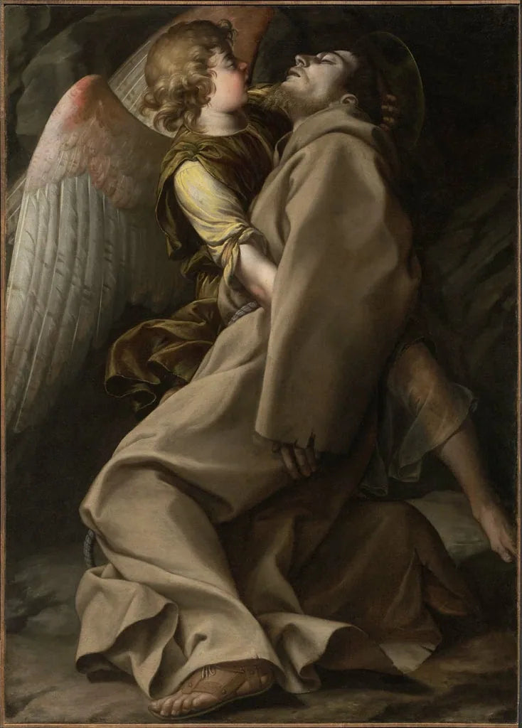 São Francisco apoiado por um anjo - Orazio Gentileschi