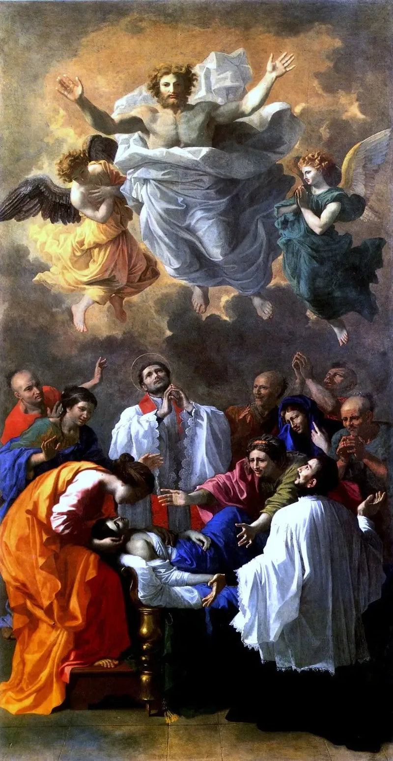 São Francisco Xavier ressuscitando a filha de um habitante de Cangoxima, no Japão - Nicolas Poussin