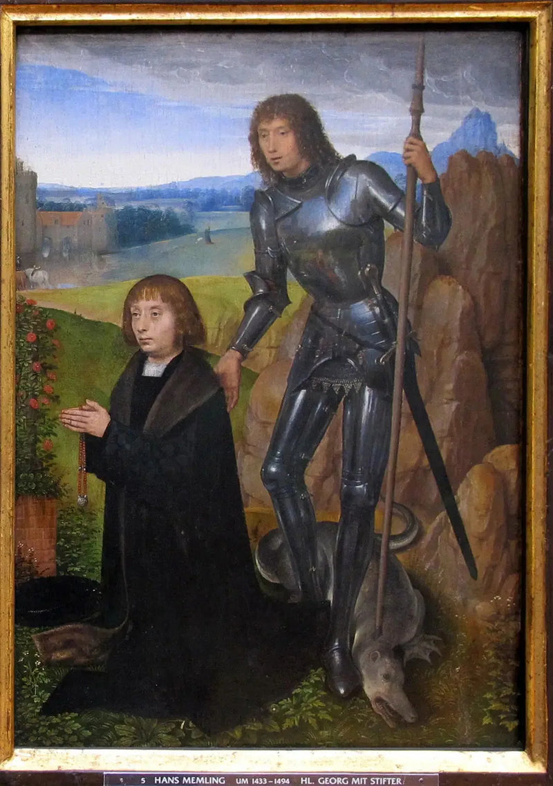 São Jorge com doador. - Hans Memling