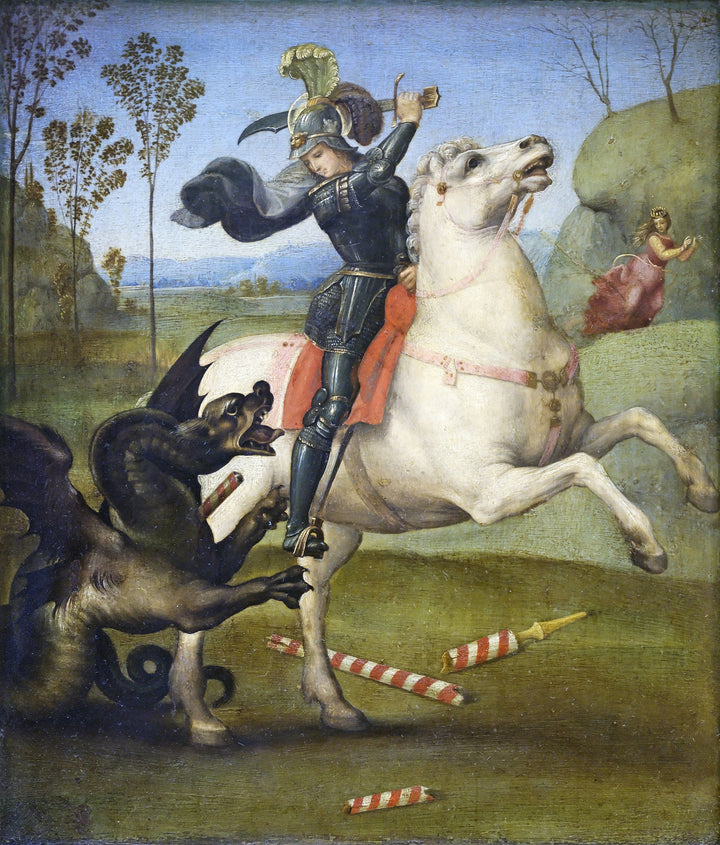 São Jorge lutando com o dragão, por volta de 1503-1505 - Raphaël