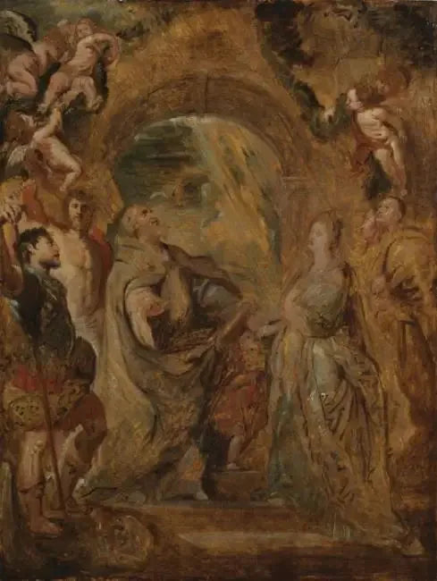 São Gregório Magno com os santos Maurício e Papiano, e Santa Domitila com os santos Nereu e Aquiles - Peter Paul Rubens