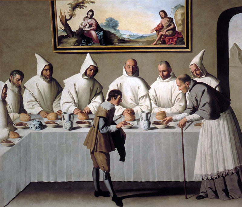 São Hugues no refeitório dos Cartuxos - Francisco de Zurbarán