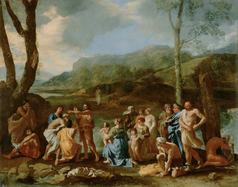 São João Batista no rio Jordão - Nicolas Poussin