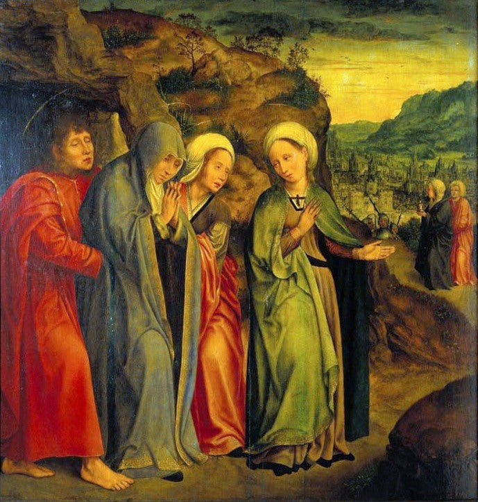 São João e as mulheres no túmulo de Cristo - Quentin Metsys