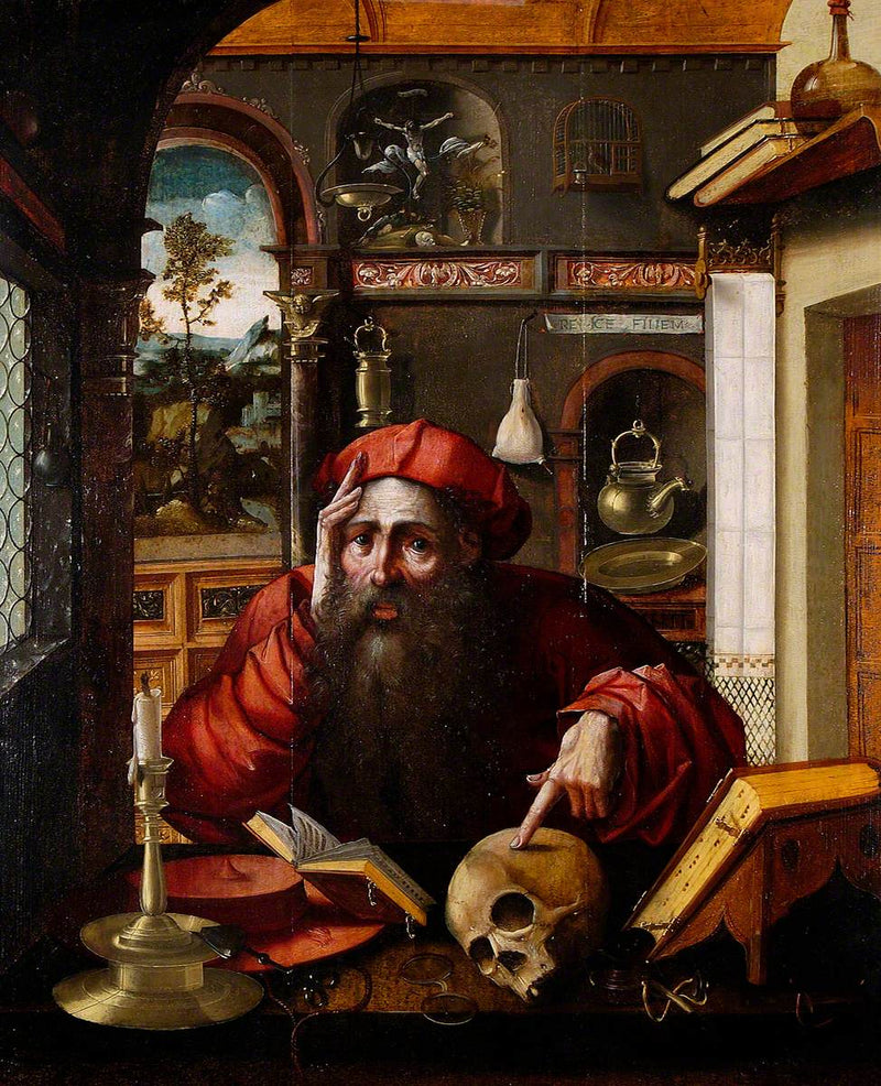 São Jerônimo com uma caveira (de acordo com Albrecht Dürer) - Marinus van Reymerswale