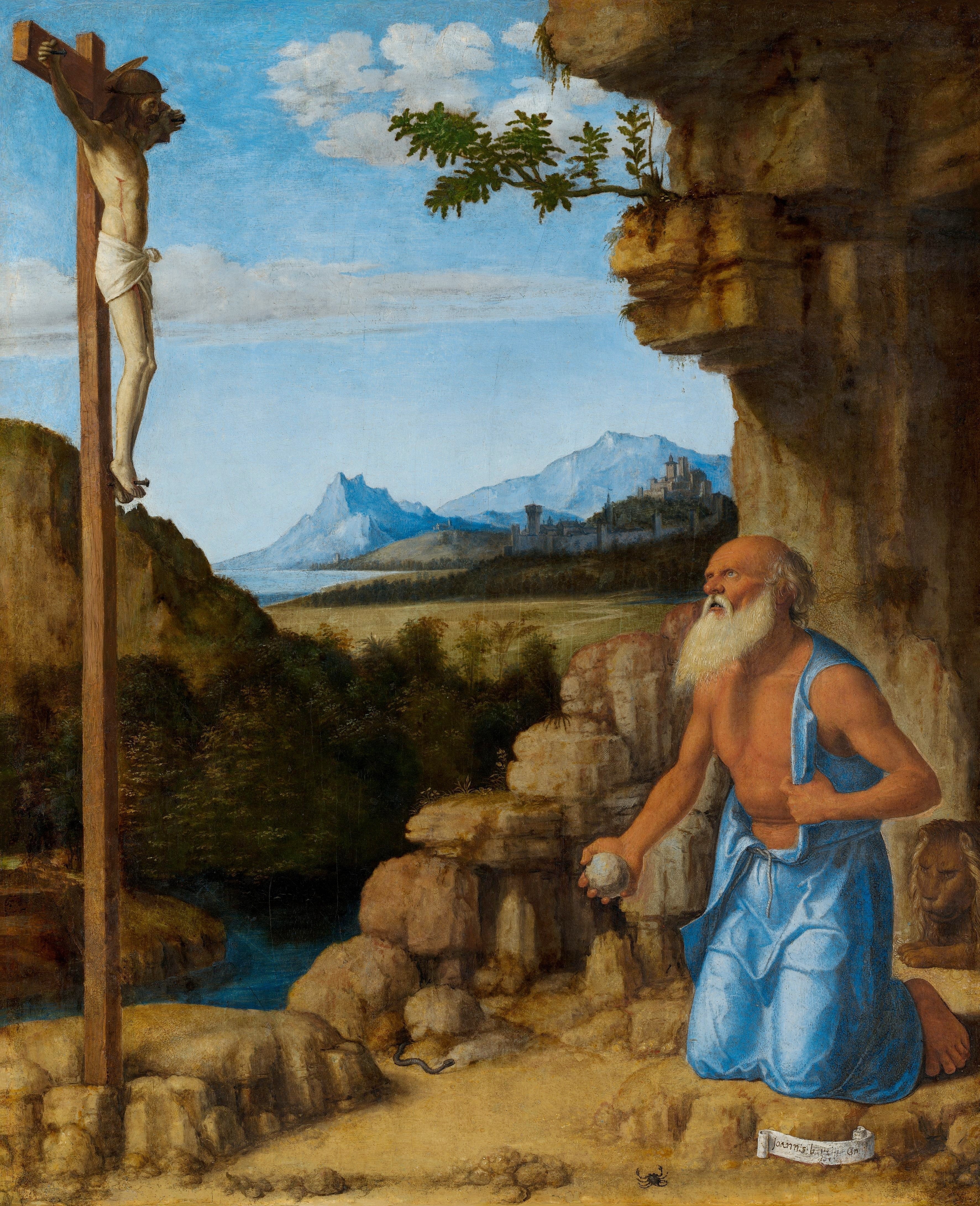 Saint Jérôme dans le désert - Cima da Conegliano image 1 reproduction de peinture à l’huile