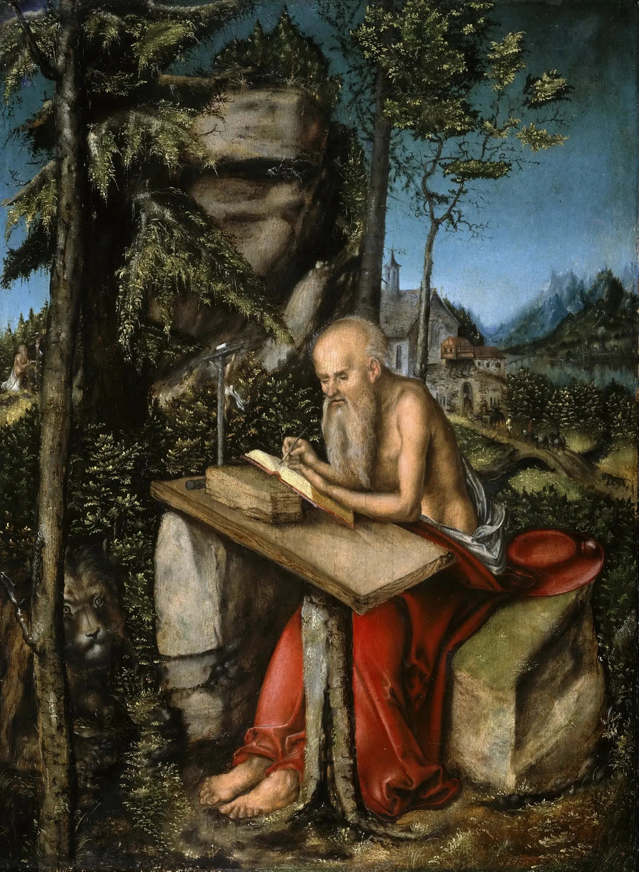 São Jerônimo em uma paisagem rochosa - Lucas Cranach, o Velho
